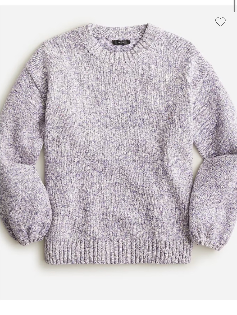 J.crew purple Puff-sleeve cotton linen blend crewneck sweater size small